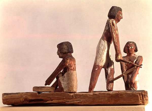 Model egipskiego królestwa ceglarzy, z Beni Hasan, ok. 2000 pne (malowany autorstwa Middle Kingdom Egyptian