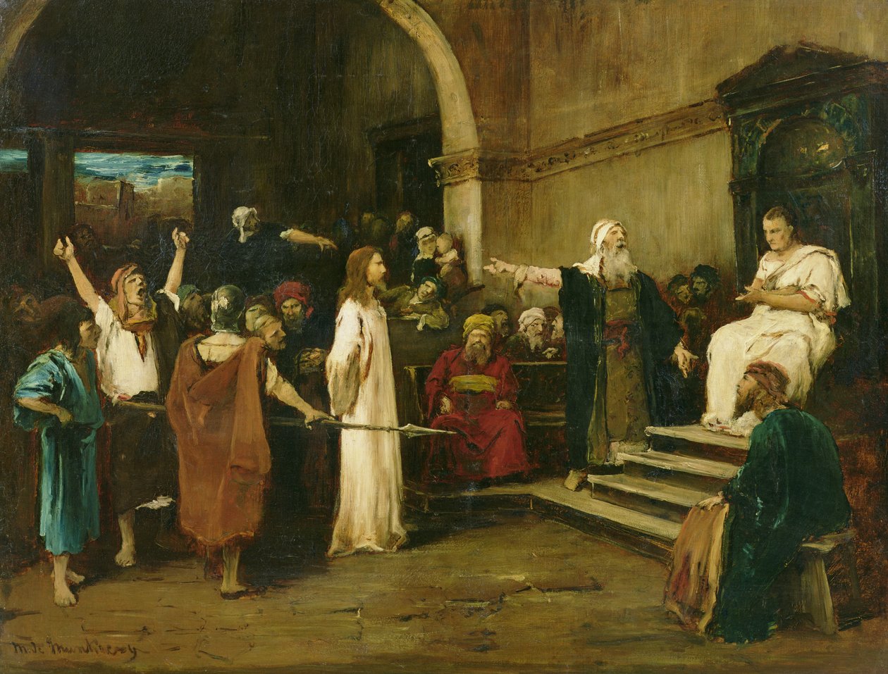 Chrystus przed Piłatem, 1880 (badanie z 47889) autorstwa Mihály Munkácsy