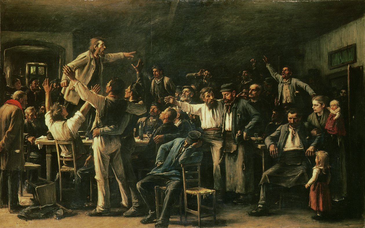Strajk, 1895 r. autorstwa Mihály Munkácsy
