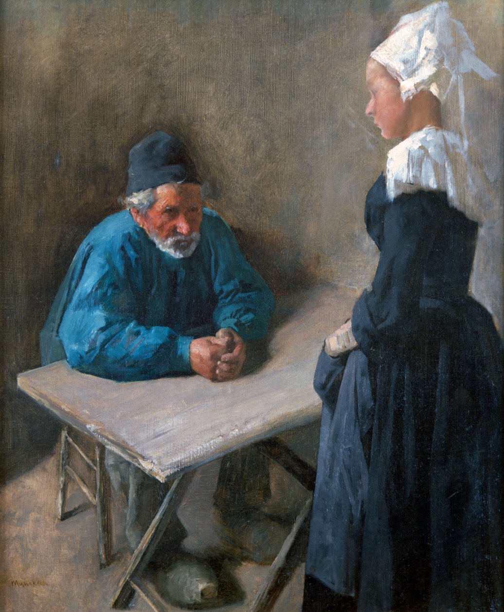 Zaręczyny służącej, ok. 1864-1900 autorstwa Mihály Munkácsy