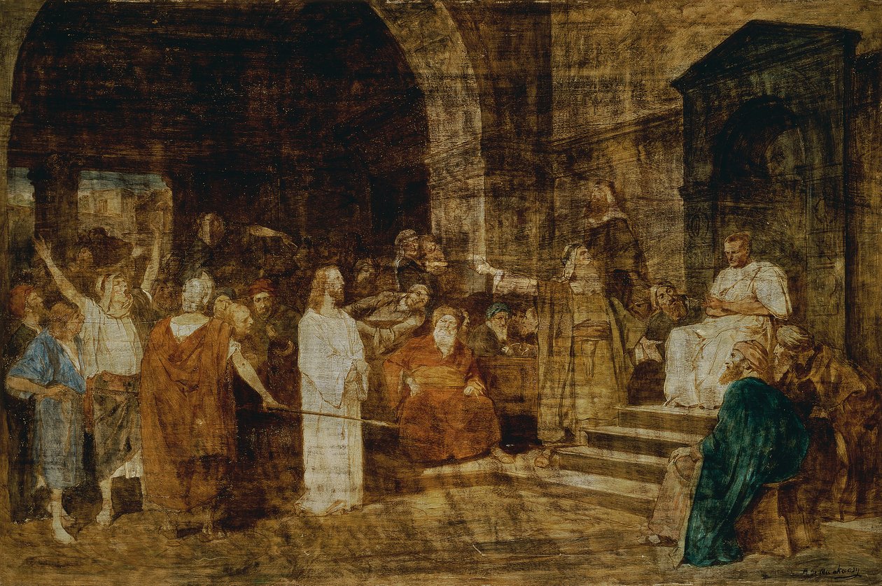 Chrystus przed Piłatem autorstwa Mihály von Munkácsy