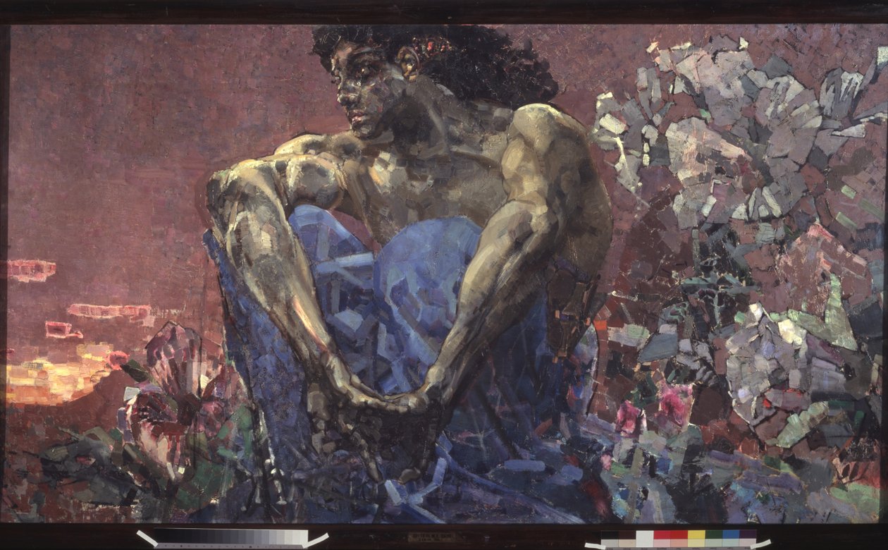 Siedzący demon, 1890 autorstwa Mikhail Aleksandrovich Vrubel