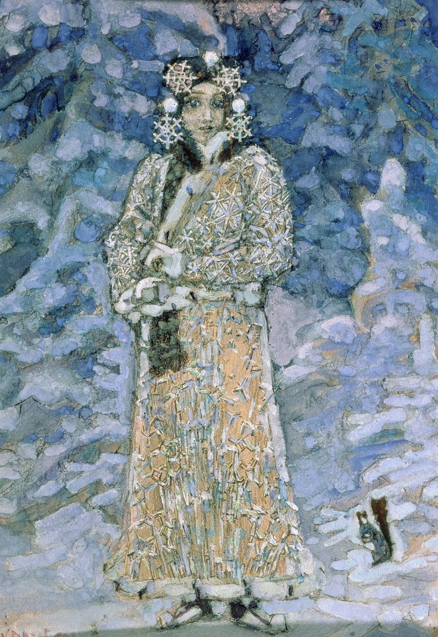 Snow Maiden, szkic do opery Nikołaja Rimskiego-Korsakowa (1844-1908), lata 90. XIX wieku autorstwa Mikhail Aleksandrovich Vrubel