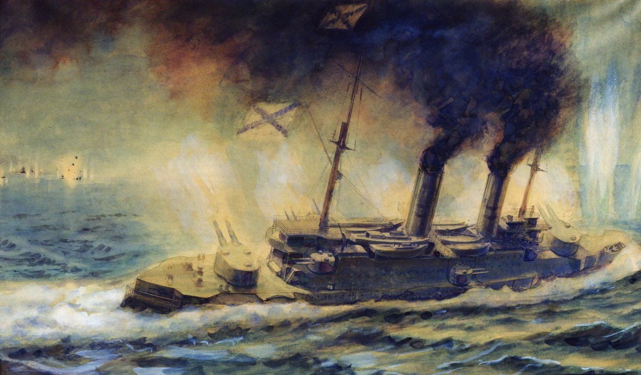 Bitwa w Zatoce Ryskiej, sierpień 1915, 1940 autorstwa Mikhail Mikhailovich Semyonov