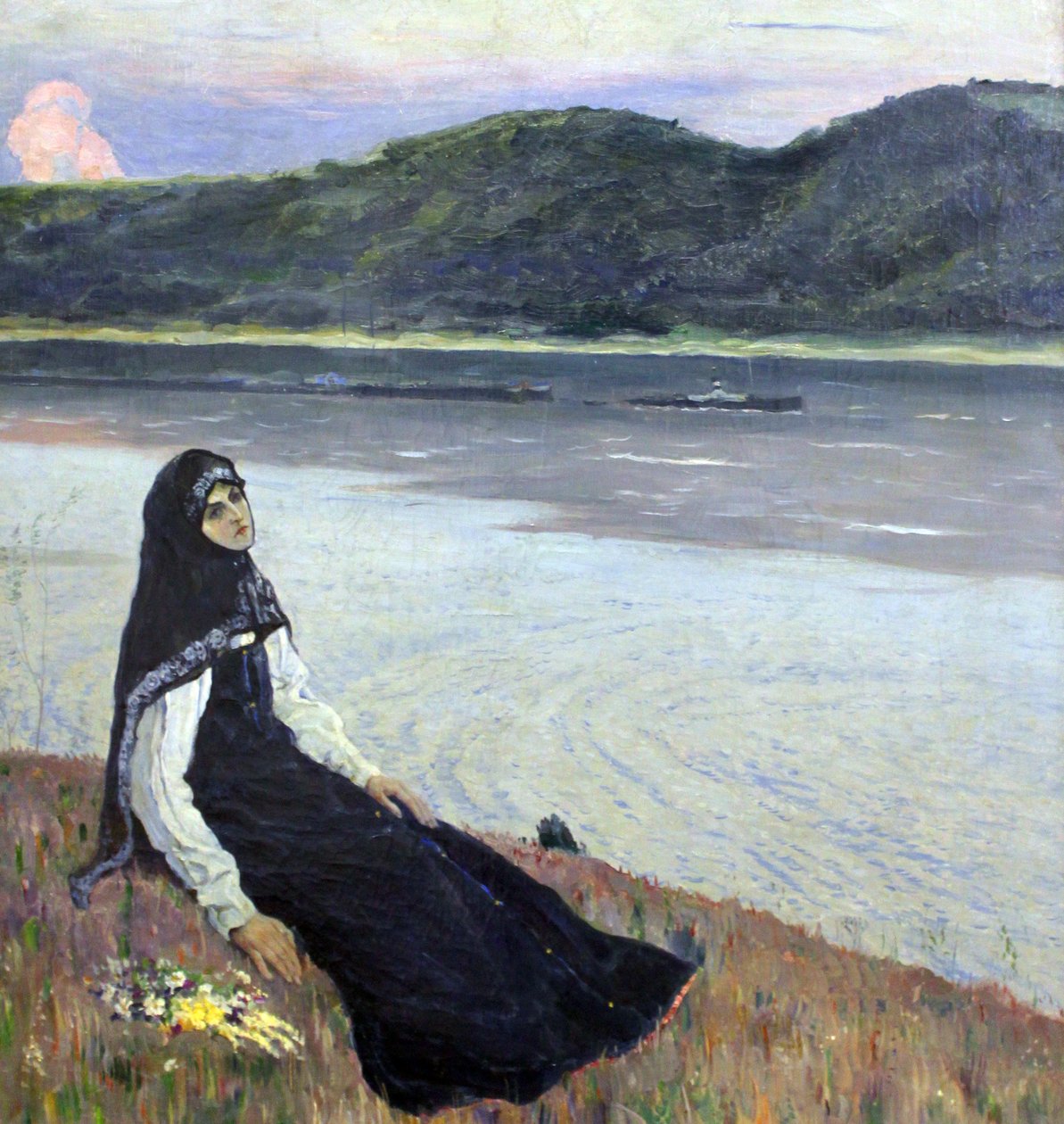 Nad rzeką Wołgą autorstwa Mikhail Vasilievich Nesterov