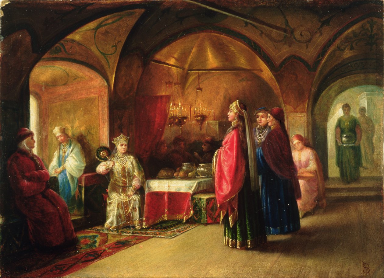 Carevnos namas (aliejus ant kartono)polis autorstwa Mikhail Petrovich Klodt