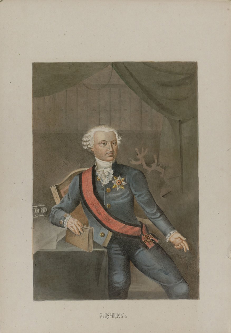 Alexander Grigorievich Demidov 1737-1803, 1862. autorstwa Mikhail Stepanovich Znamensky