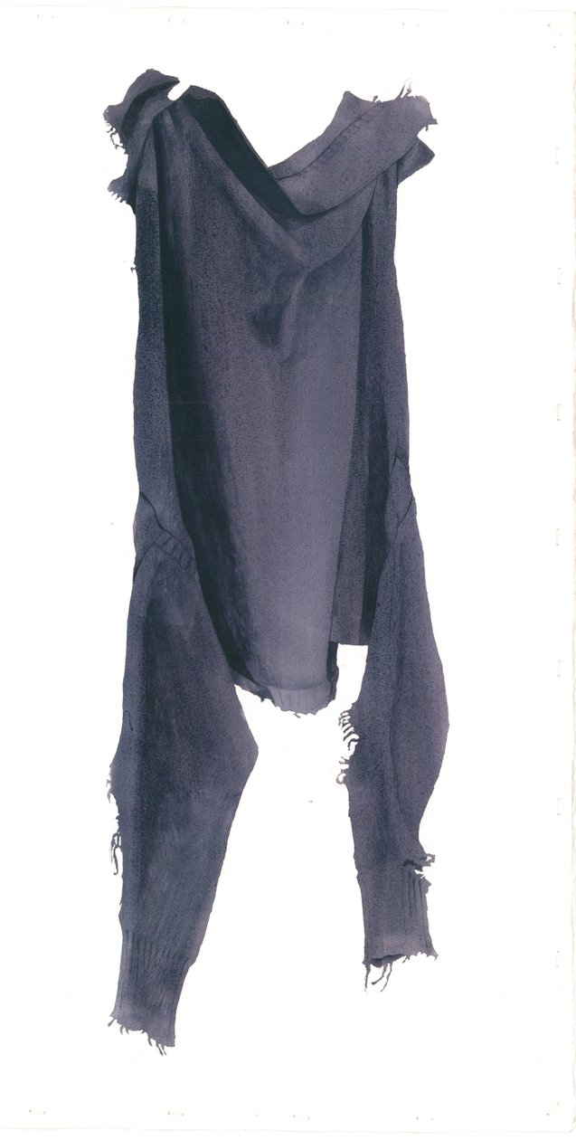 Zjedzony przez mole Guernsey Lewa strona, 2003 (wc na papierze) autorstwa Miles Contemporary Artist Thistlethwaite