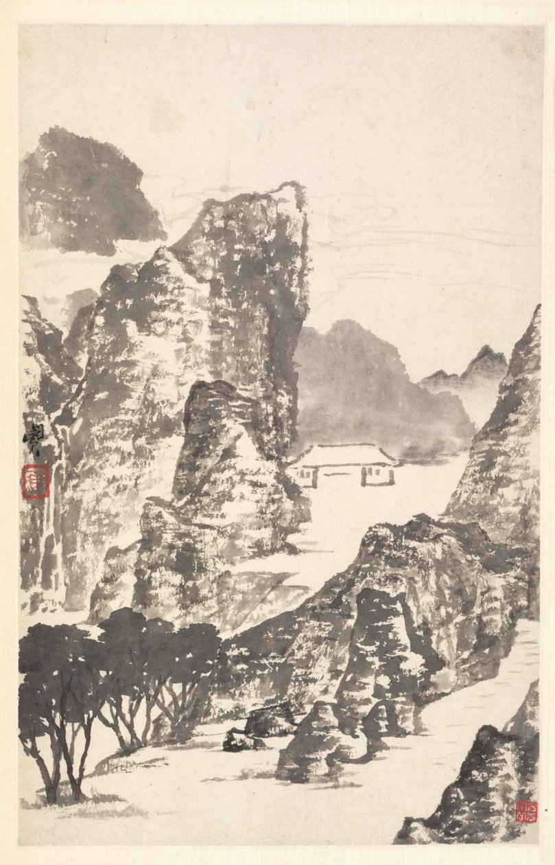 Krajobraz według Mi Fu, 1788. autorstwa Min Zhen