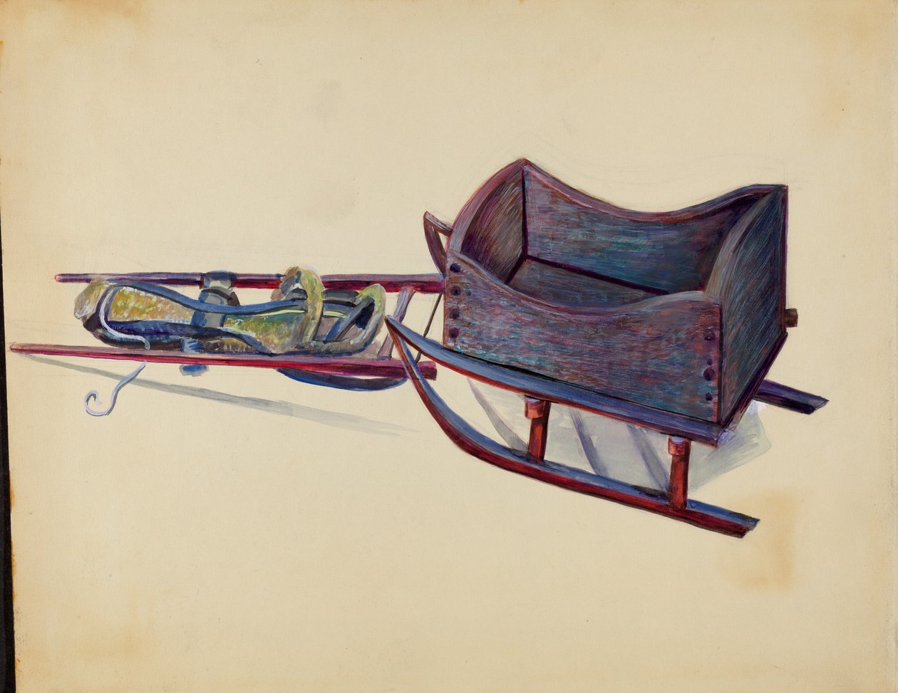 Sanie zabawkowe, ok. 1936. autorstwa Mina Lowry