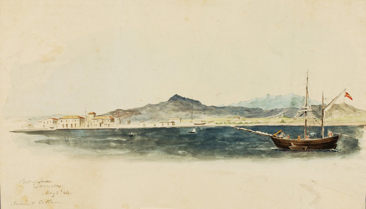 Port Larnaka, 1844. autorstwa Miner Kilbourne Kellogg
