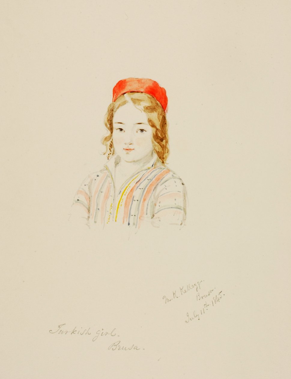 Turecka dziewczyna, Brusa, 1845. autorstwa Miner Kilbourne Kellogg