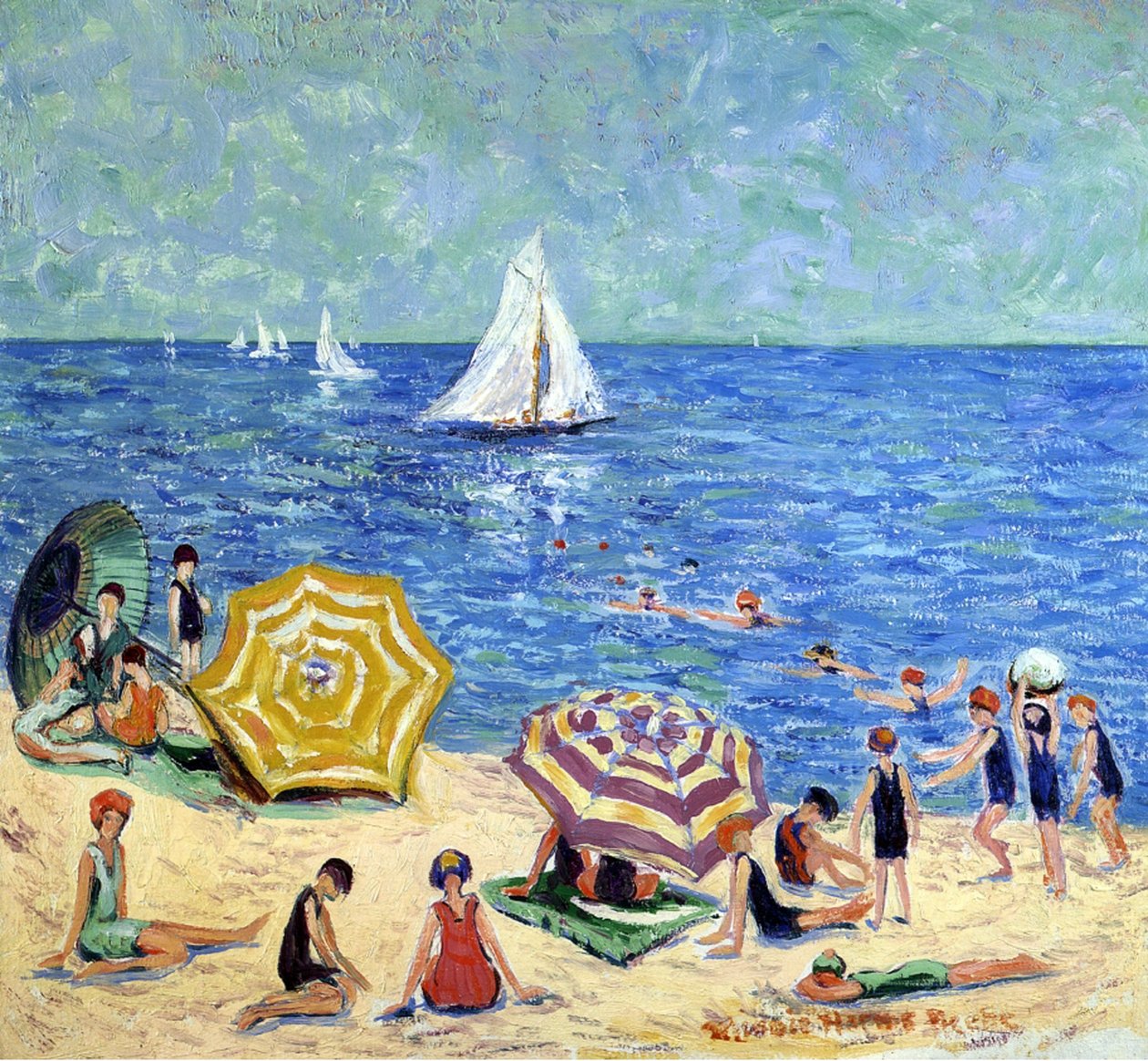 Plaża Dębowego Drzewa, ok. 1914 r. autorstwa Minnie Harms Neebe
