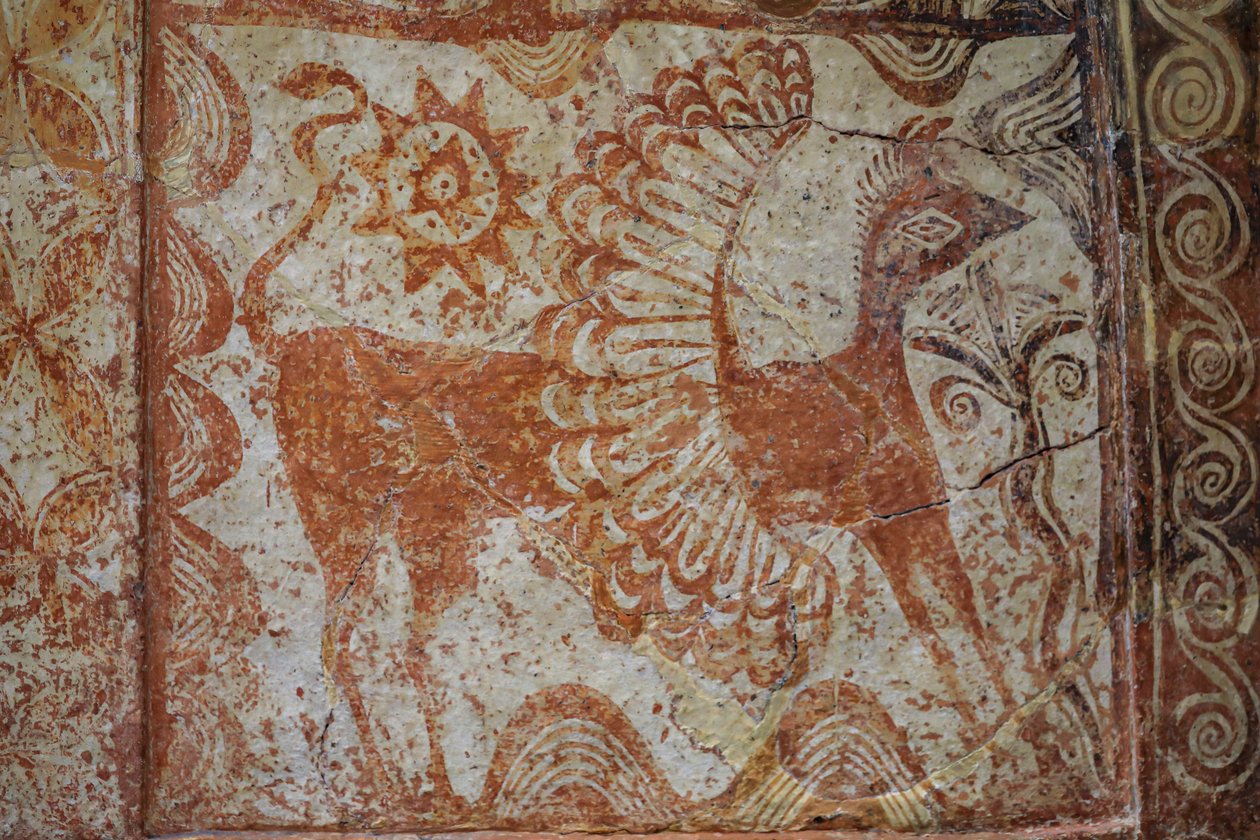 Larnax piersiowy z dwuspadową pokrywką. 1370-1300 p.n.e. autorstwa Minoan