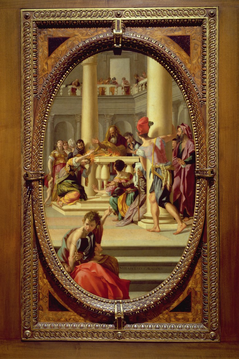 Lavinia przy ołtarzu, 1572 (łupek) autorstwa Mirabello Cavalori