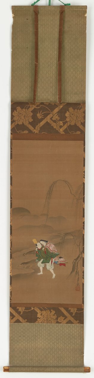 Ariwara Narihira niosący kochankę, 1683-1752. autorstwa Miyagawa Chōshun