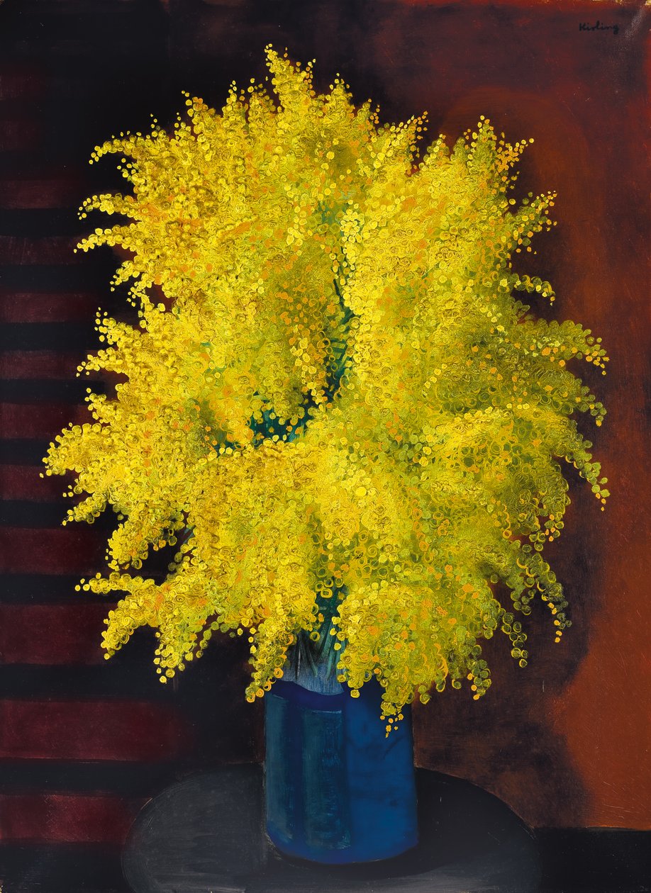 Bukiet mimozy, ok. 1930 (olej na płótnie) autorstwa Moise Kisling