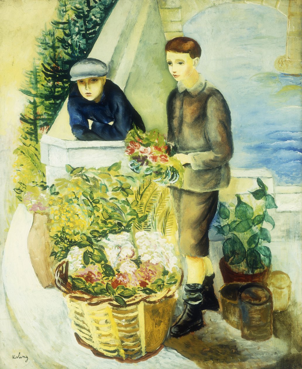Sprzedawcy kwiatów; Marchands de Fleurs autorstwa Moise Kisling