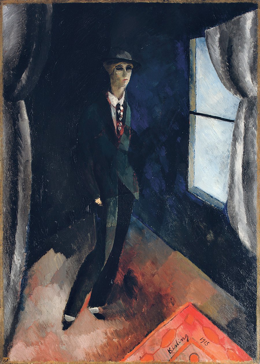 Mężczyzna przed oknem autorstwa Moise Kisling