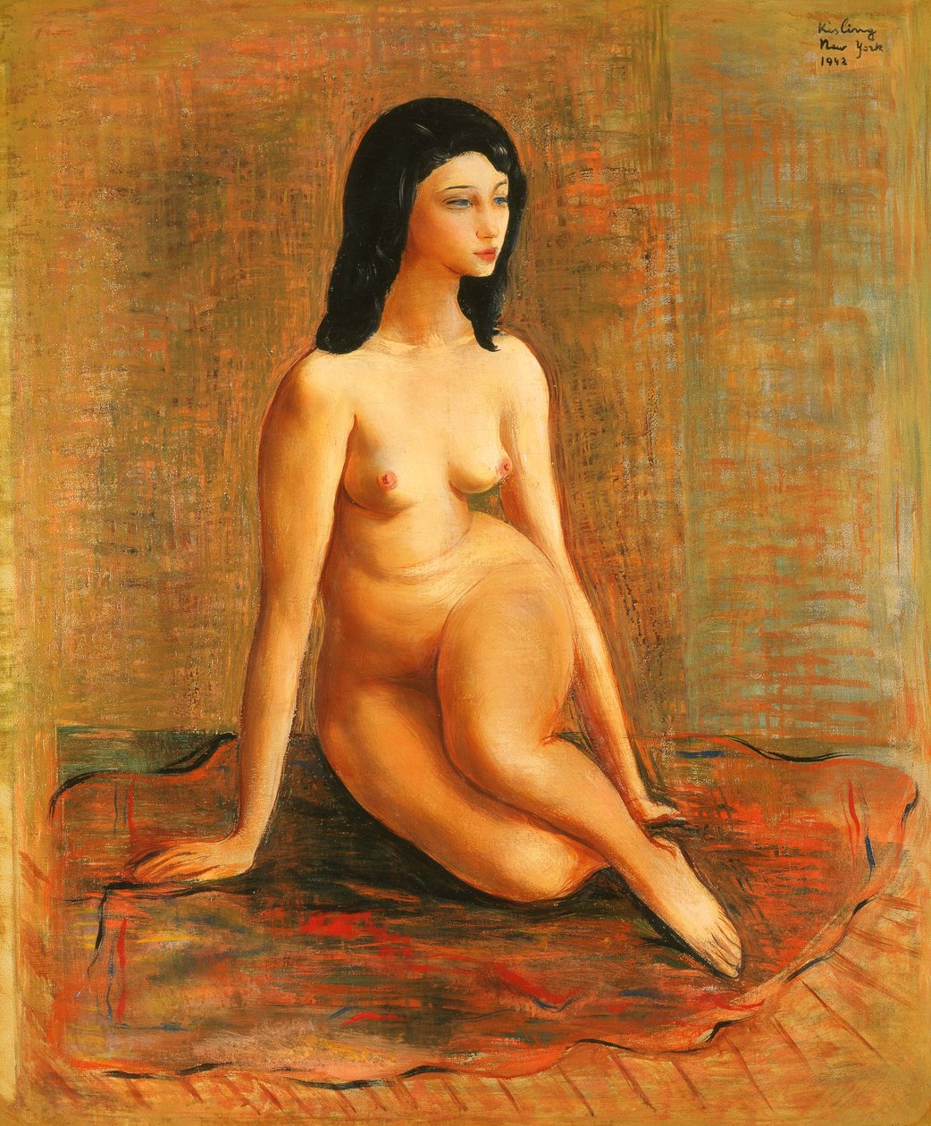 Nude Sitting; Nu Assis autorstwa Moise Kisling