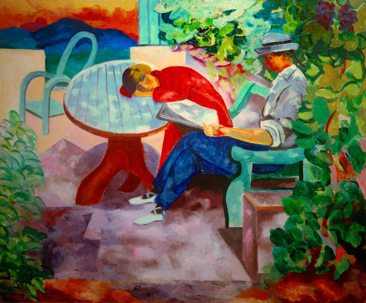 Siesta w Saint-Tropez (Kisling z Renée) autorstwa Moise Kisling