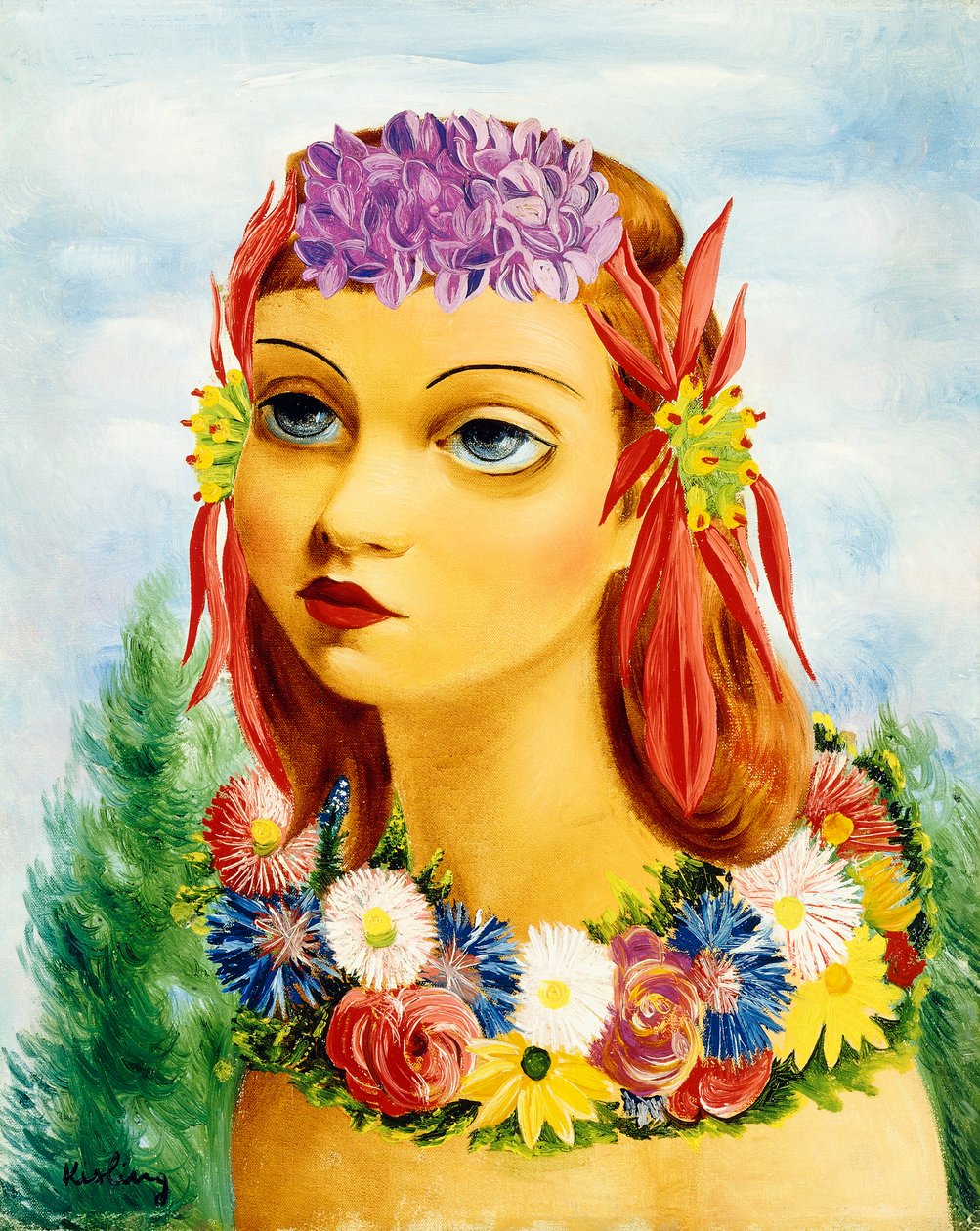 Kobieta z kwiatami autorstwa Moise Kisling