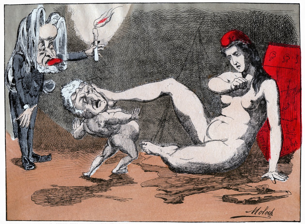 Adolphe Thiers gwałci Marianne, ok. 1875 (druk) autorstwa Moloch (1849 1909)