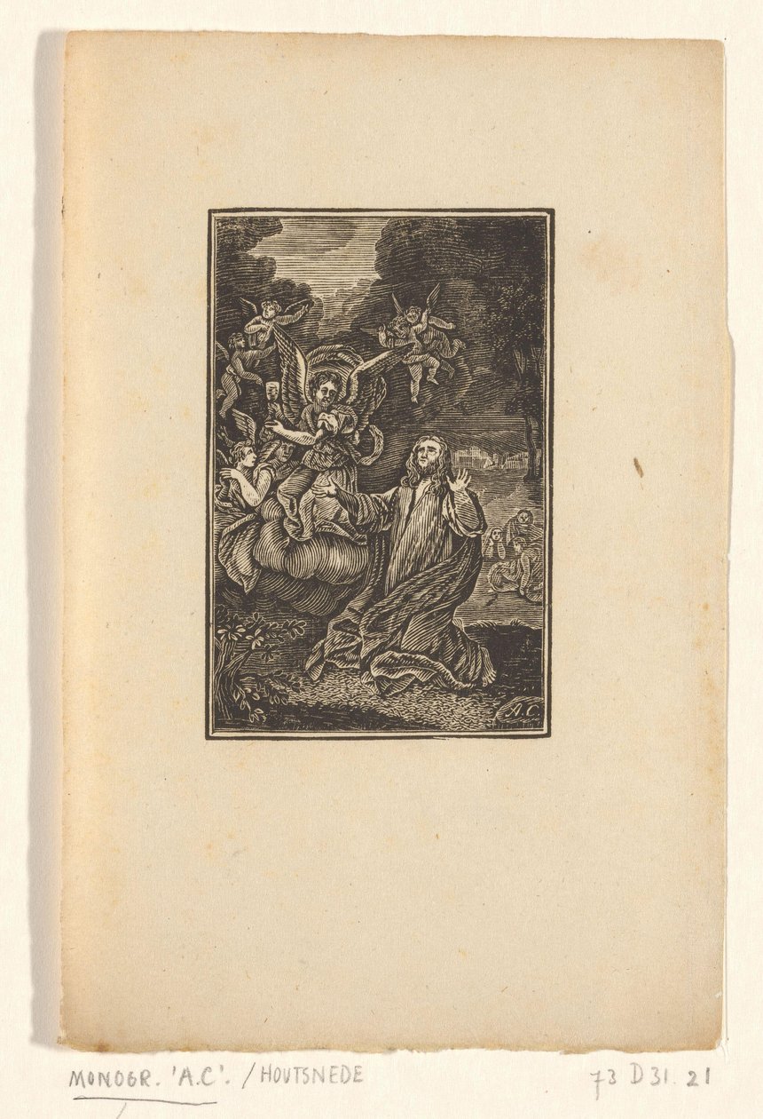 Chrystus na Górze Oliwnej autorstwa Monogrammist AC (houtgraveur)