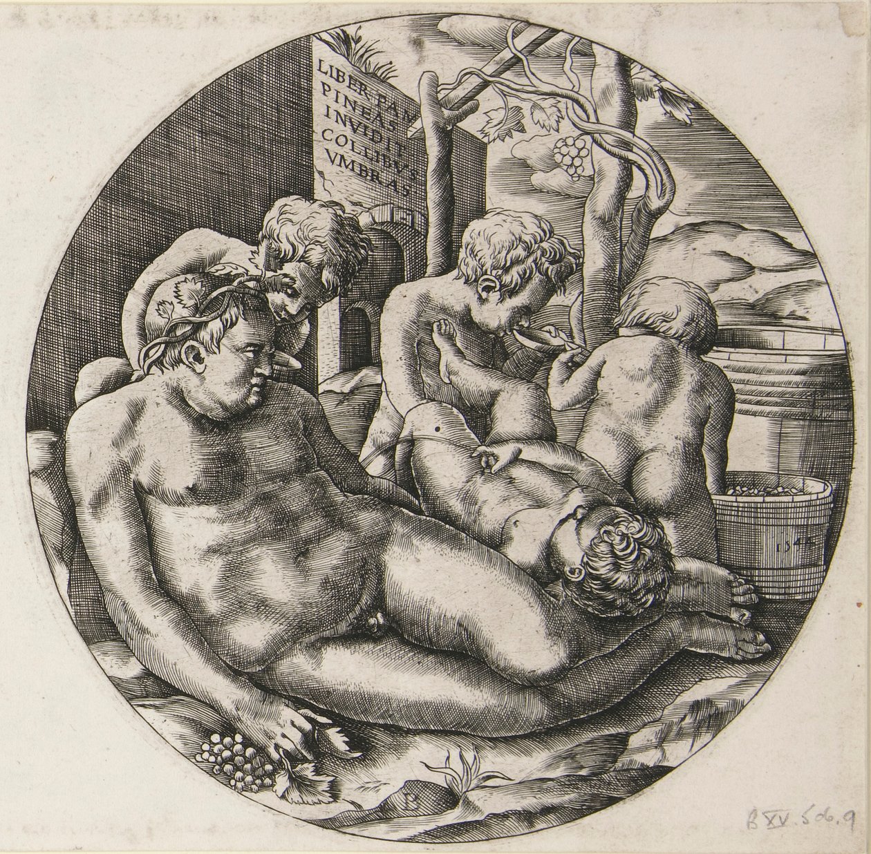 Bachus i Putti autorstwa Monogrammist B