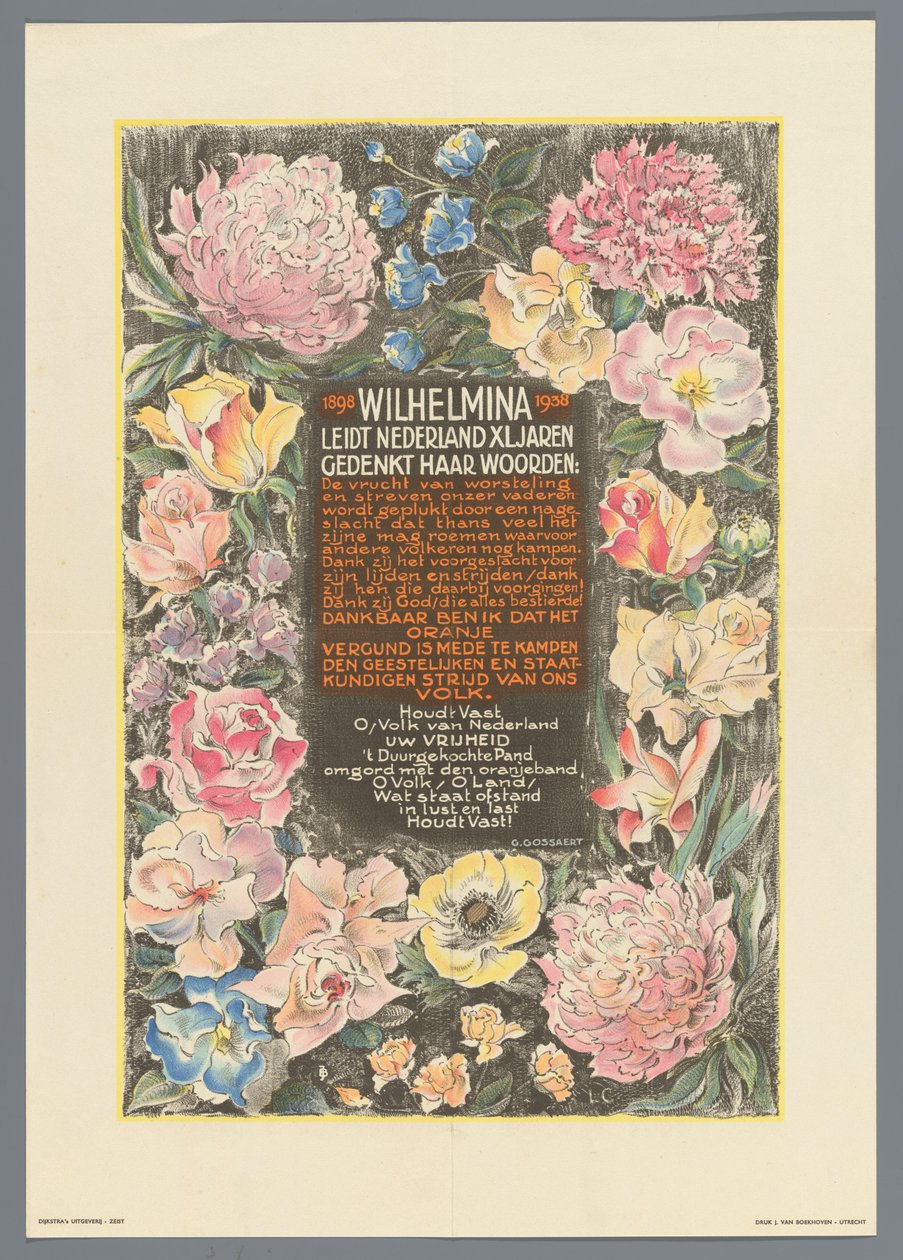 Wilhelmina od lat prowadzi w Holandii XL autorstwa Monogrammist JB (20e eeuw)