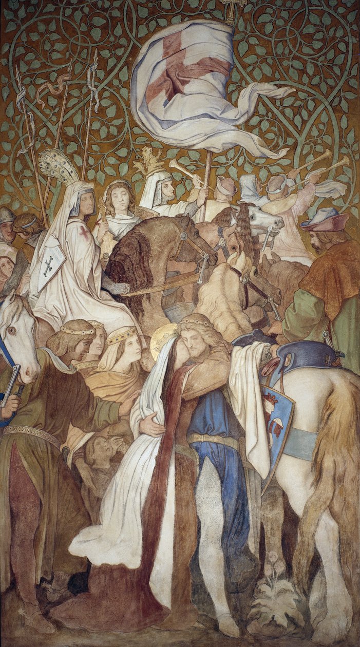 Fresk, Galeria Elżbiety, Zamek Wartburg, ok. 1845-55 autorstwa Moritz Ludwig von Schwind