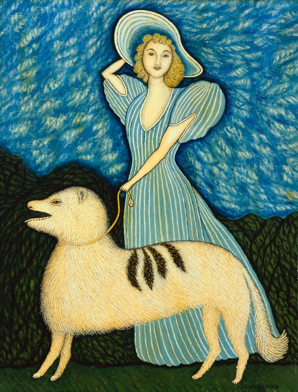Dziewczyna z psem autorstwa Morris Hirshfield
