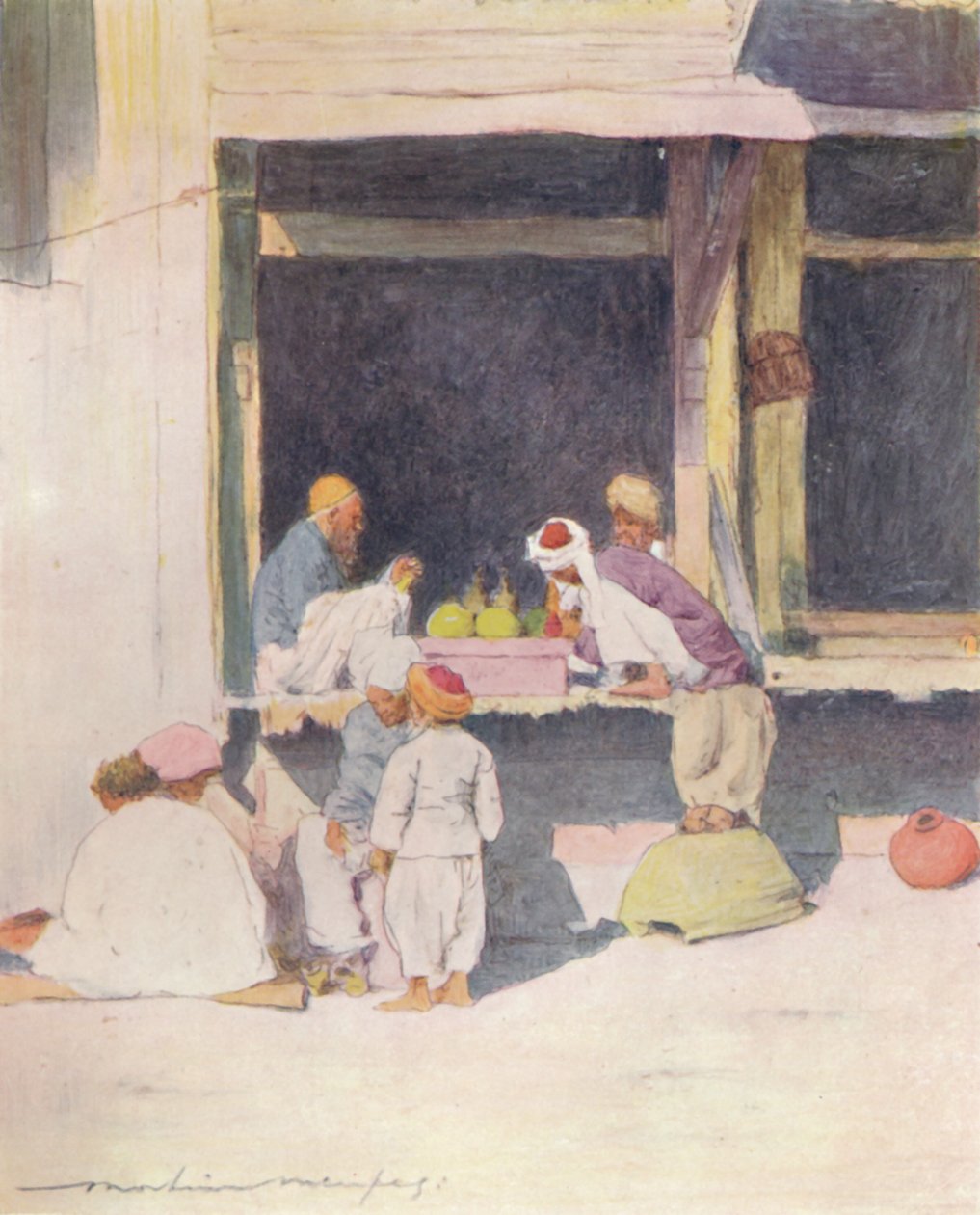 Bazar w Peshawur, 1905 autorstwa Mortimer Ludington Menpes