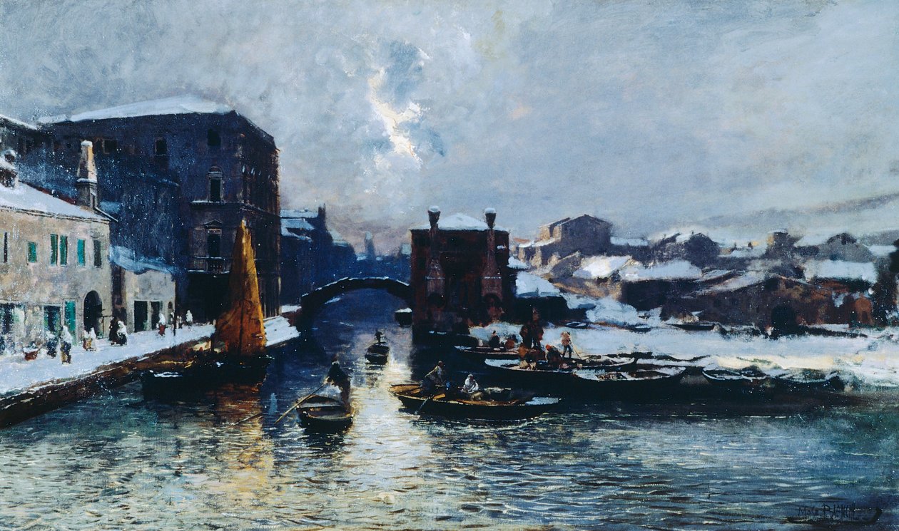 Chioggia pod śniegiem autorstwa Mose Bianchi