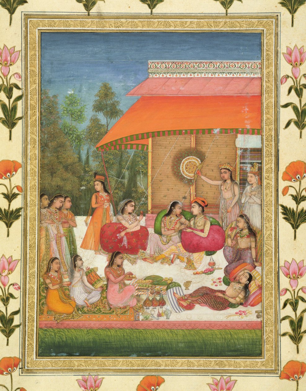 Бүсгүйчүүд найрлаж байна, Small Clive Albumpoli-ээс autorstwa Mughal School
