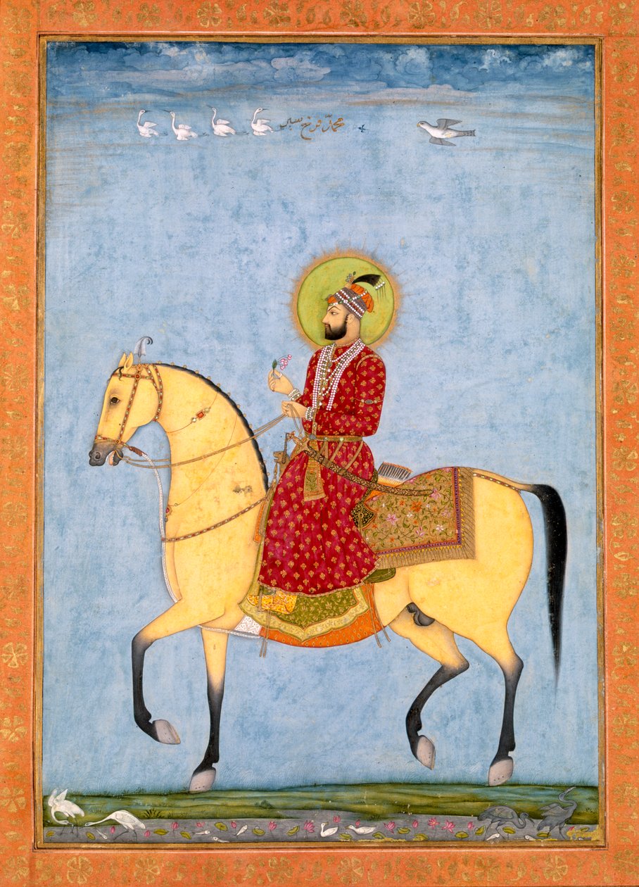 Cesarz Mogołów Farrukhsiyar (1683-1719) (r.1713-19), z albumu Large Clive autorstwa Mughal School