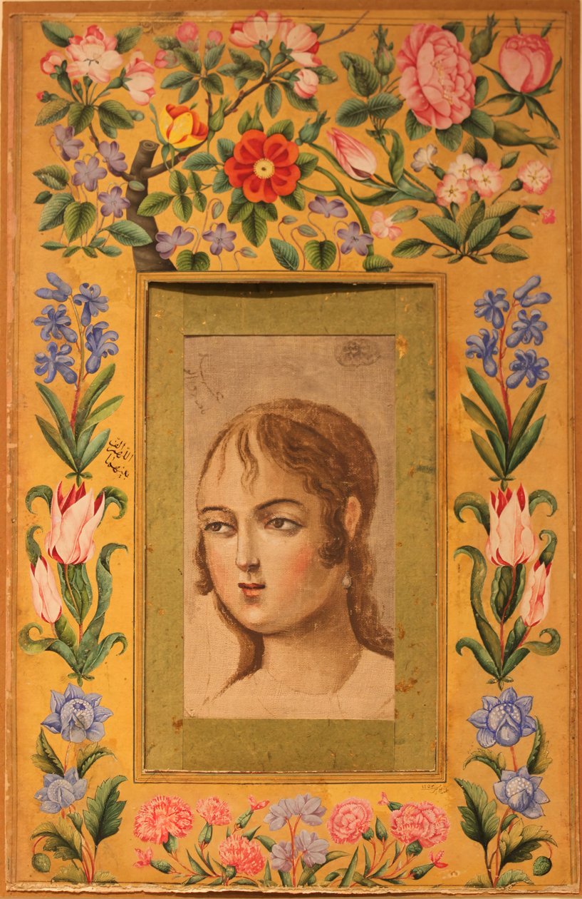 Obraz młodej piękności, Iran, lata 1740-50. autorstwa Muhammad Sadiq