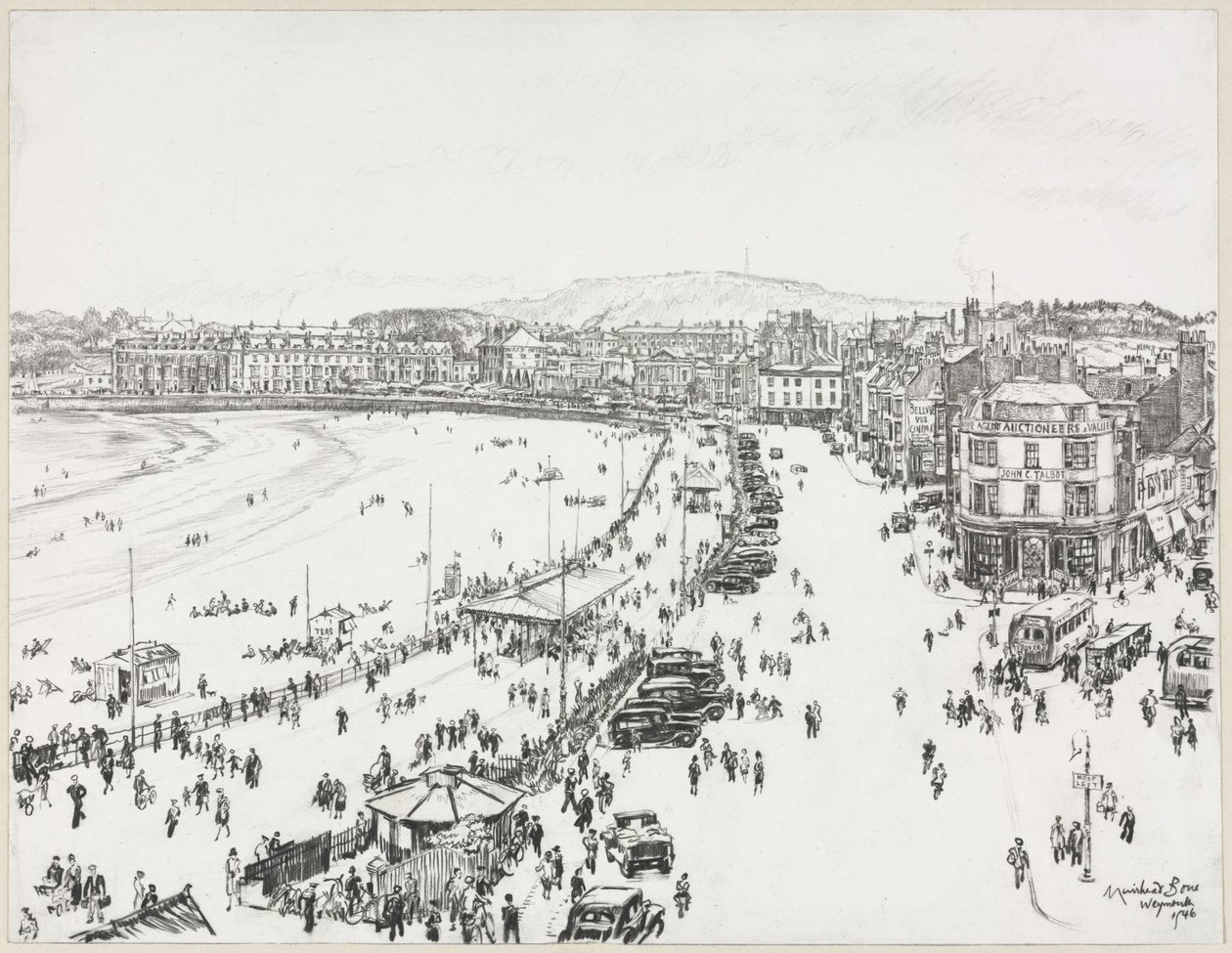 Weymouth i odległe Portland autorstwa Muirhead Bone