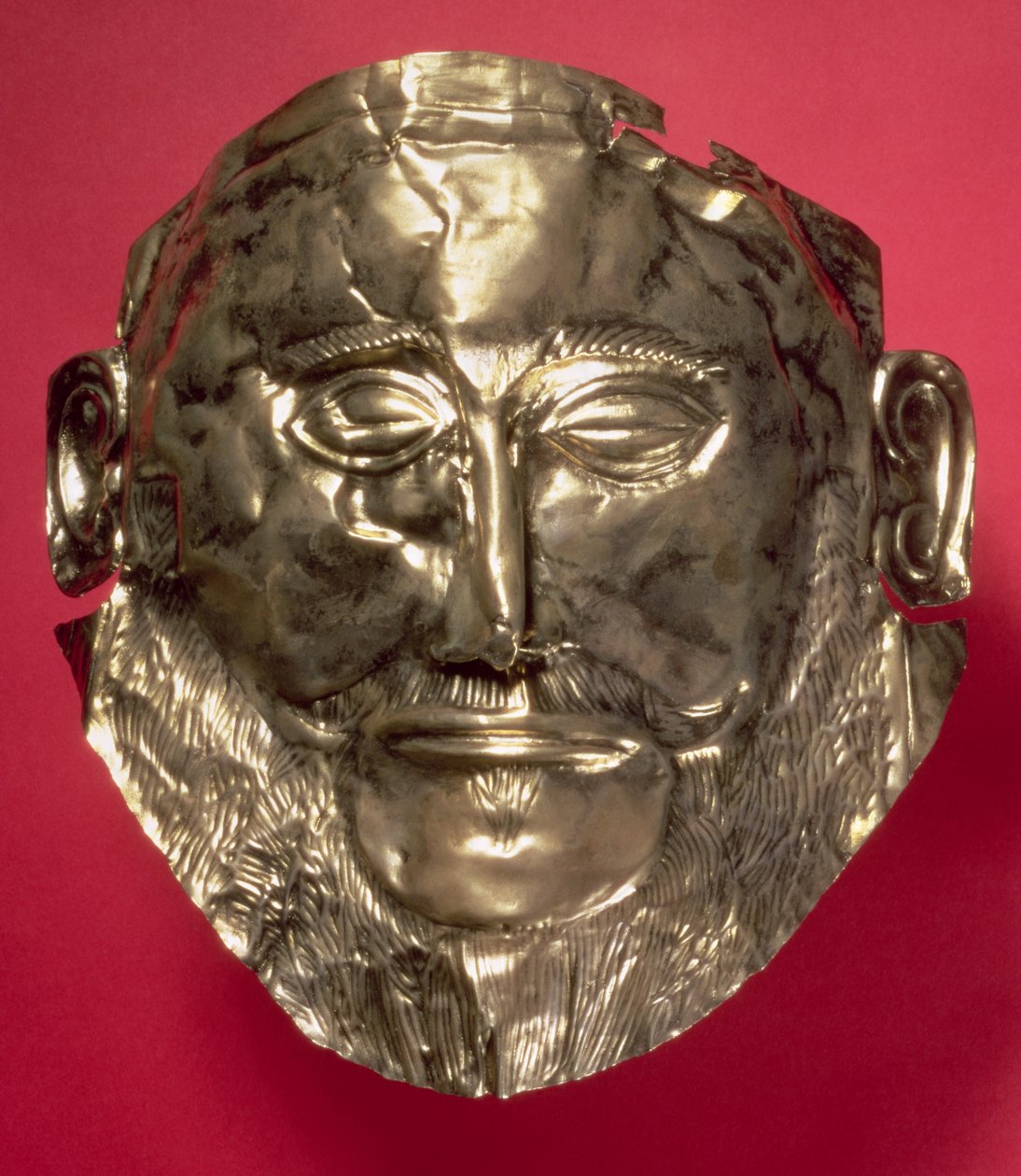 Replika maski Agamemnona, mykeńska, ok. XVI w. p.n.e. (złoto) autorstwa Mycenaean