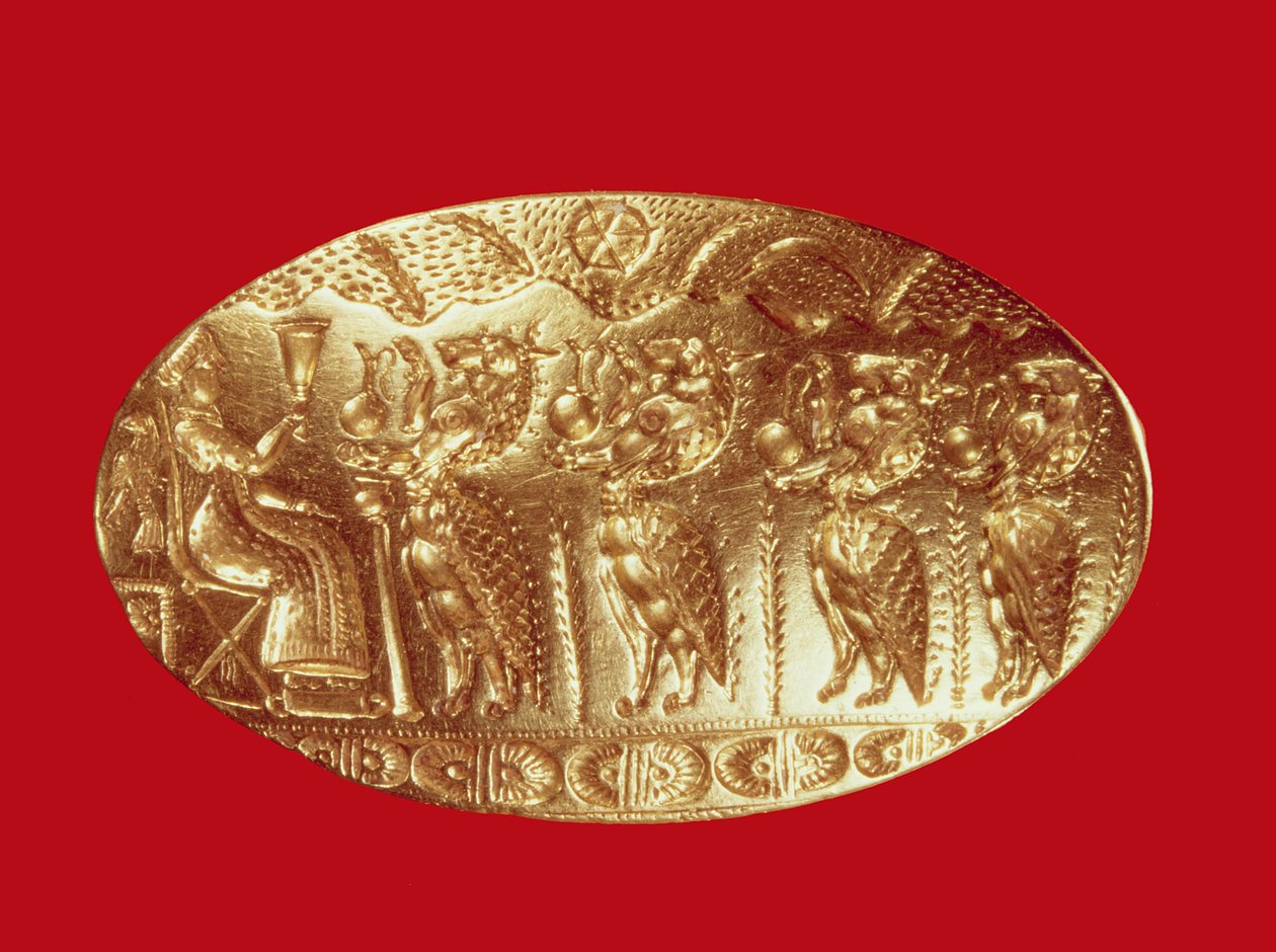 Sygnet od Tiryns (złoty) autorstwa Mycenaean