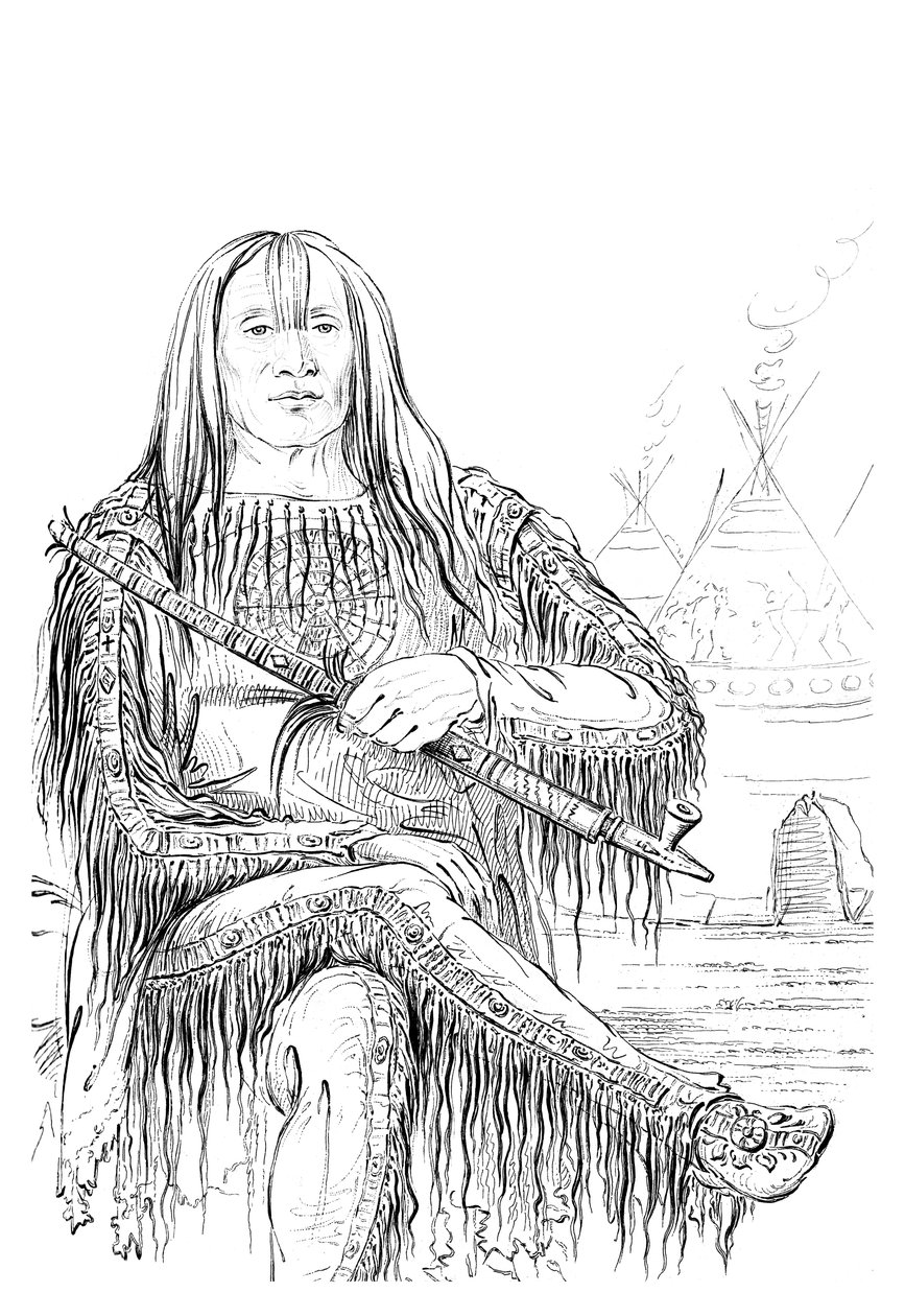 Wódz narodu Blackfoot, 1841. autorstwa Myers and Co
