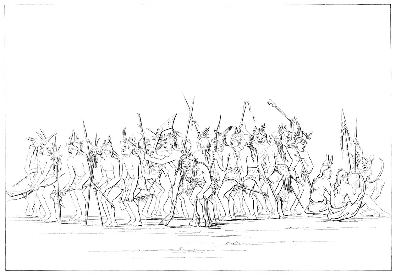 Taniec psa Siuksów, 1841. autorstwa Myers and Co