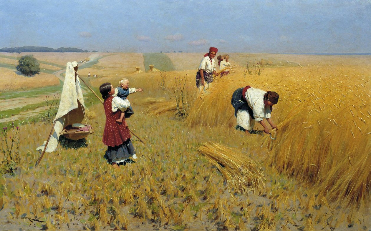 Żniwa na Ukrainie, 1886 r. autorstwa Mykola Kornylijowytsch Pymonenko