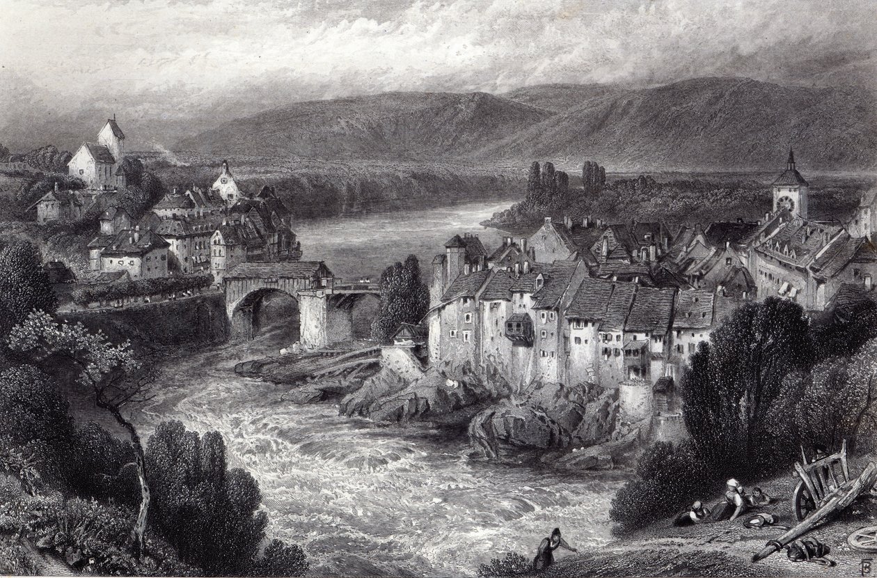 Laufenberg, grawerowane przez E.P. Brandard autorstwa Myles Birket Foster