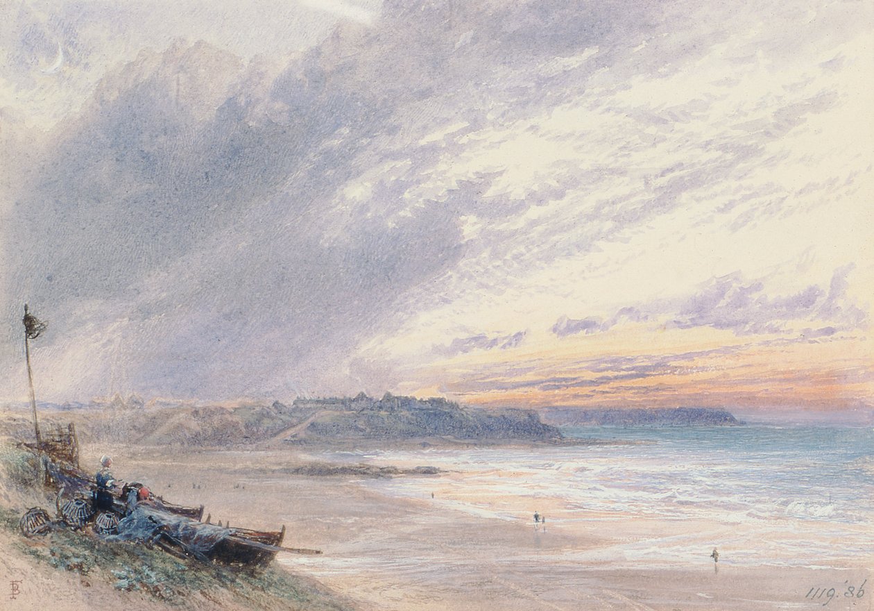 Niebo, XIX w. (akwarela) autorstwa Myles Birket Foster