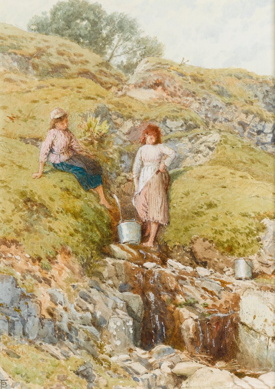 Highland Burn (wc na papierze) autorstwa Myles Birket Foster