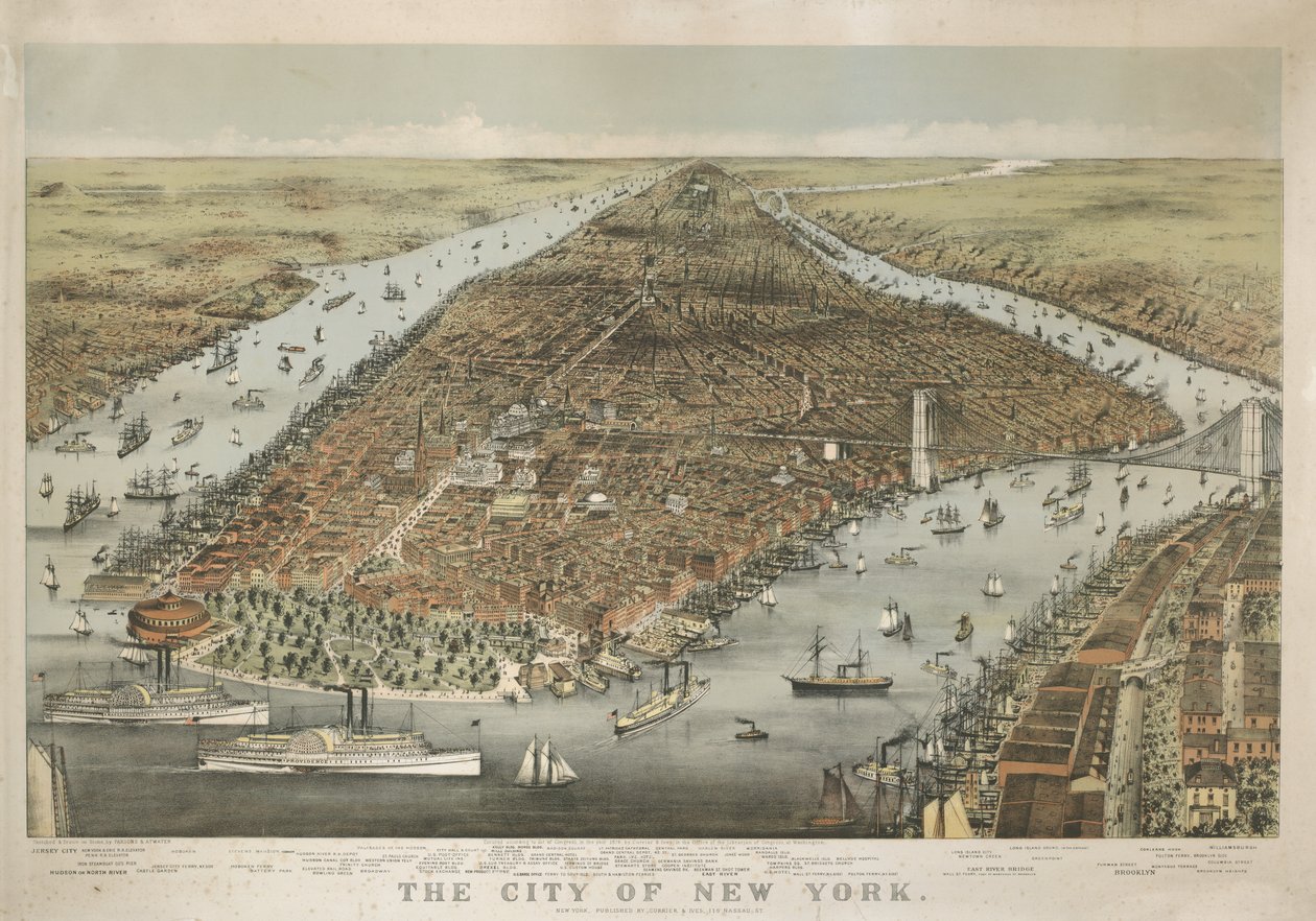 Miasto Nowy Jork, 1876 r. autorstwa Nathaniel Currier