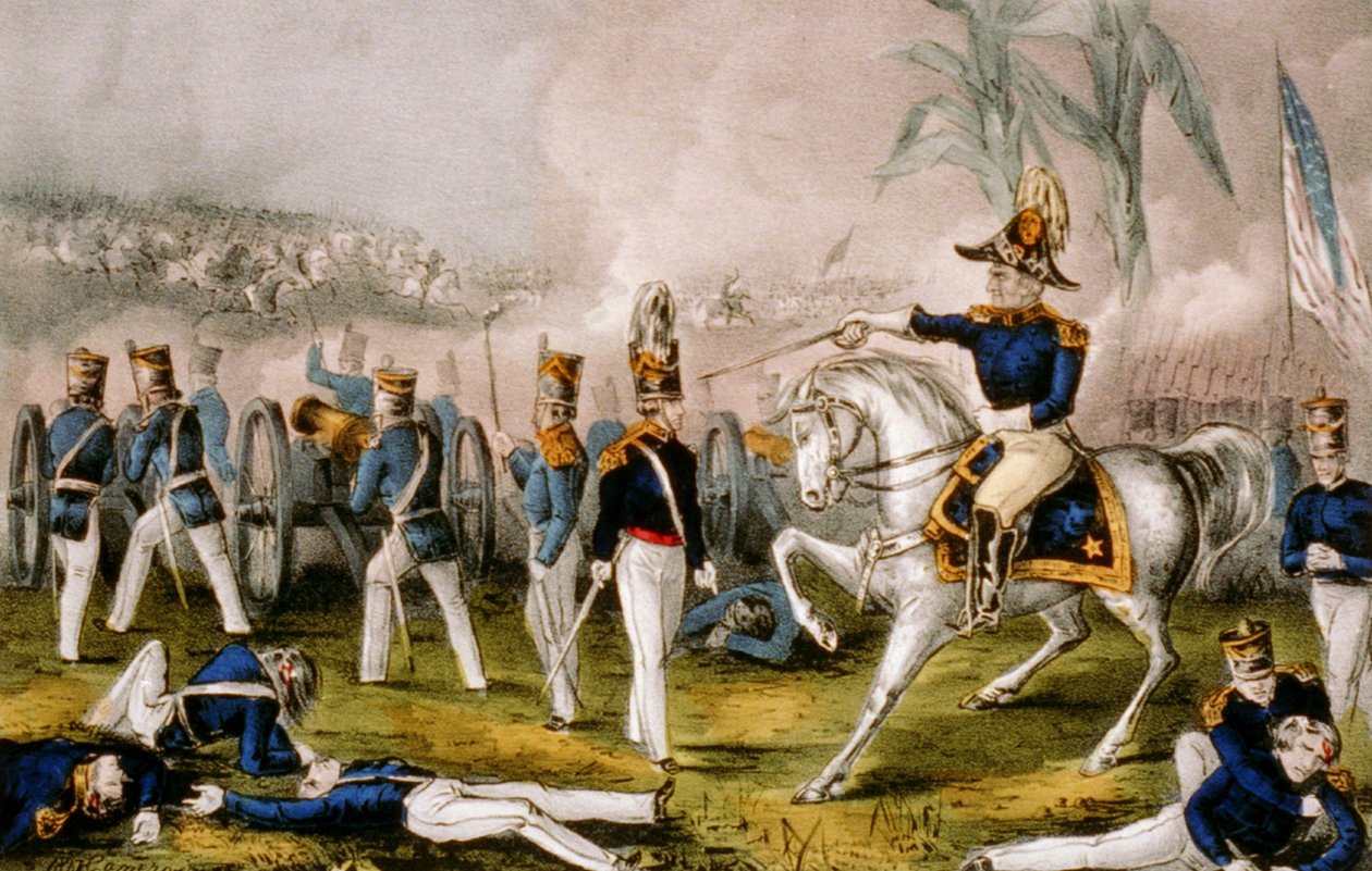 Trochę więcej winogron Kapitan Bragg, 1847 autorstwa N. and Ives, J.M. Currier