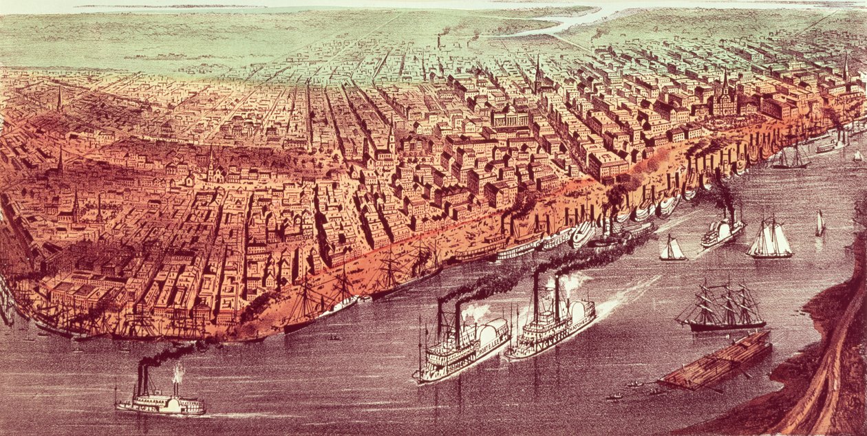 Miasto Nowy Orlean autorstwa N. and Ives, J.M. Currier