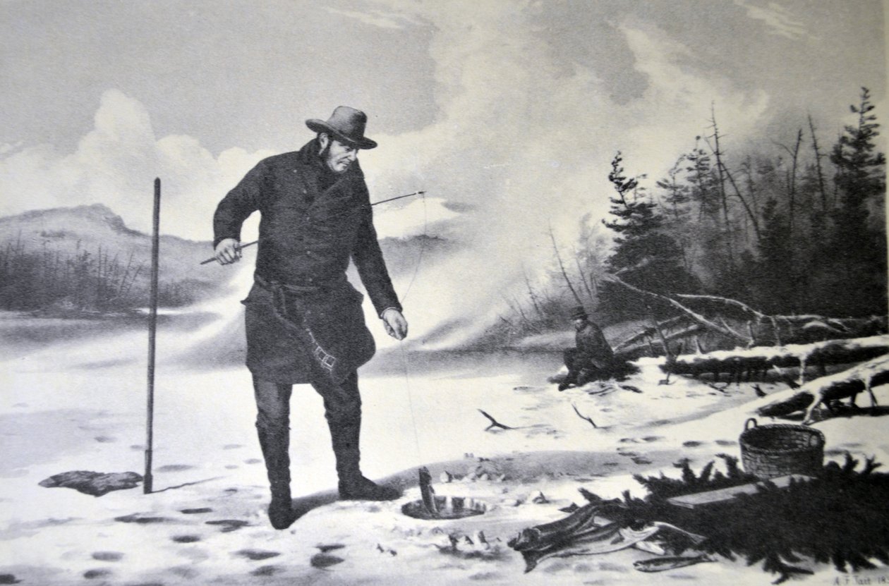 Currier & Ives ilustracja XIX wieku. Amerykańskie sporty zimowe autorstwa N. and Ives, J.M. Currier